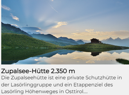Zupalsee Hütte 2.350m